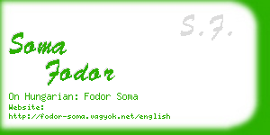 soma fodor business card